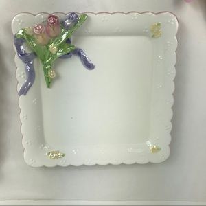 Bella Casa Set of 2 Vntg Luster Plates Square